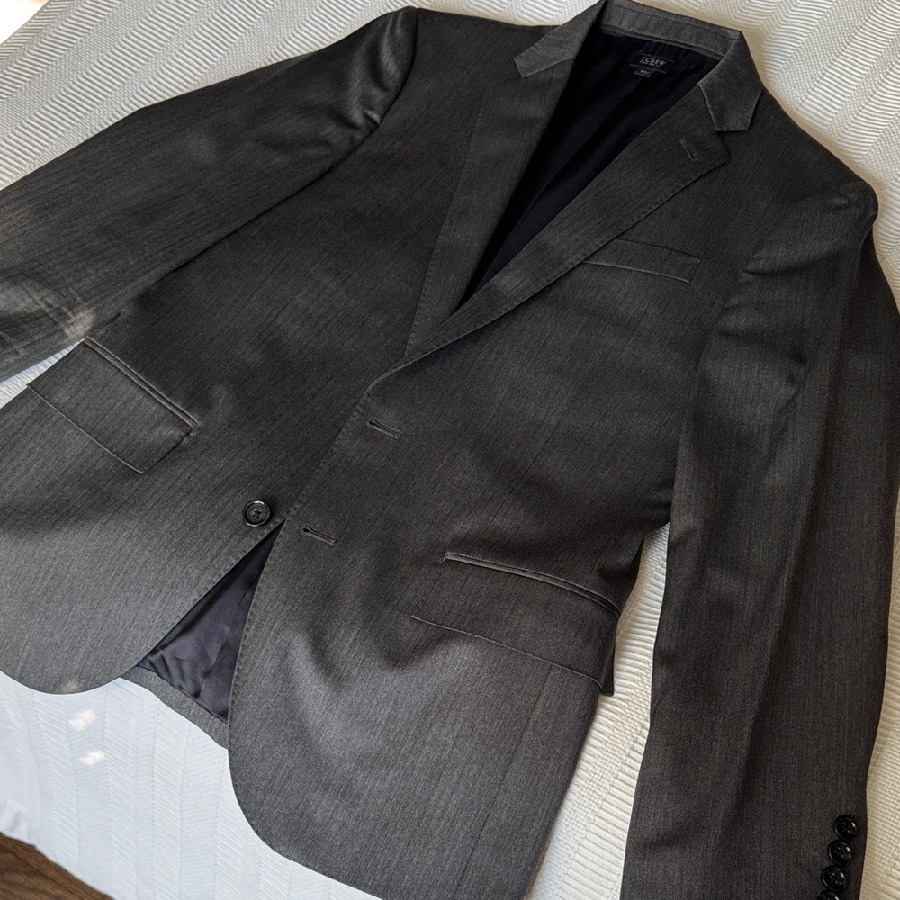 J. Crew Herringbone Charcoal Blazer
